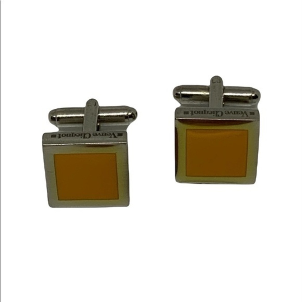 Veuve Clicquot square enamel cuff links EUC